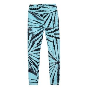 Justice Blue & Black Radial Tie Dye Print Active Gym Leggings